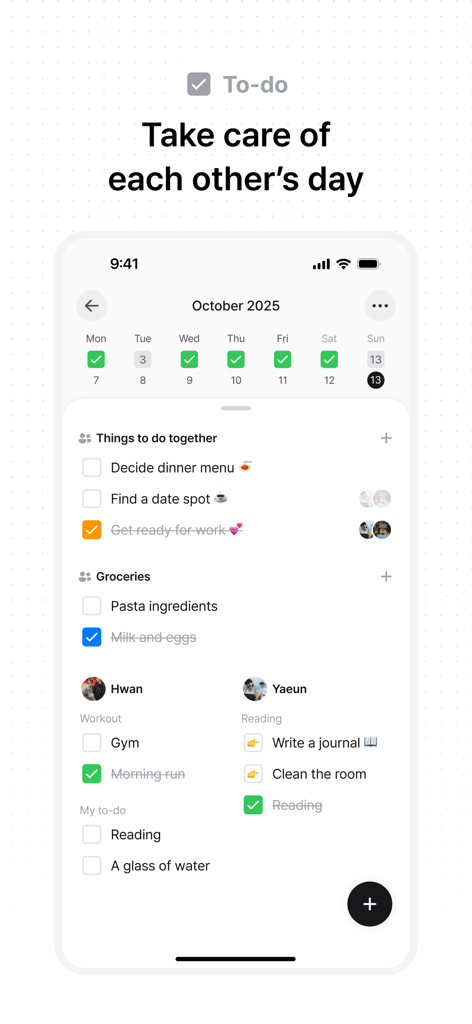 Lubble: Couple Calendar&To-do - Lubble app shared to-do list for couples with joint and individual tasks