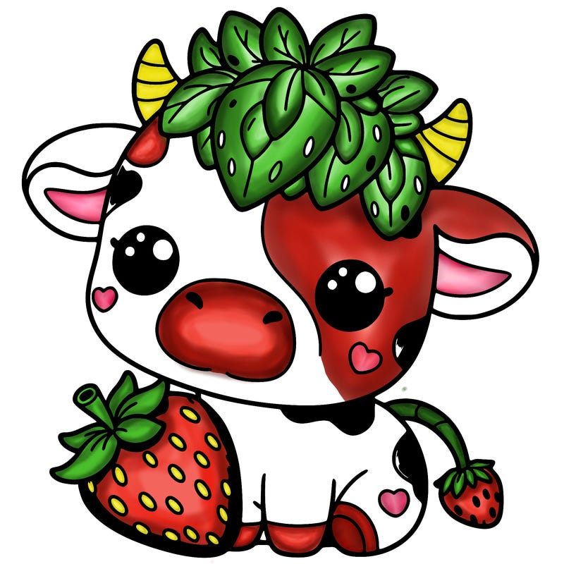 cute strawberry cow