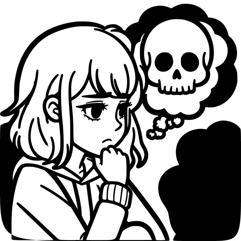 sad teenager girl think about death