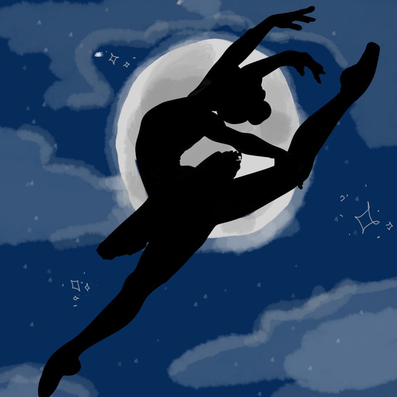 realistic ballet dancer doing leap