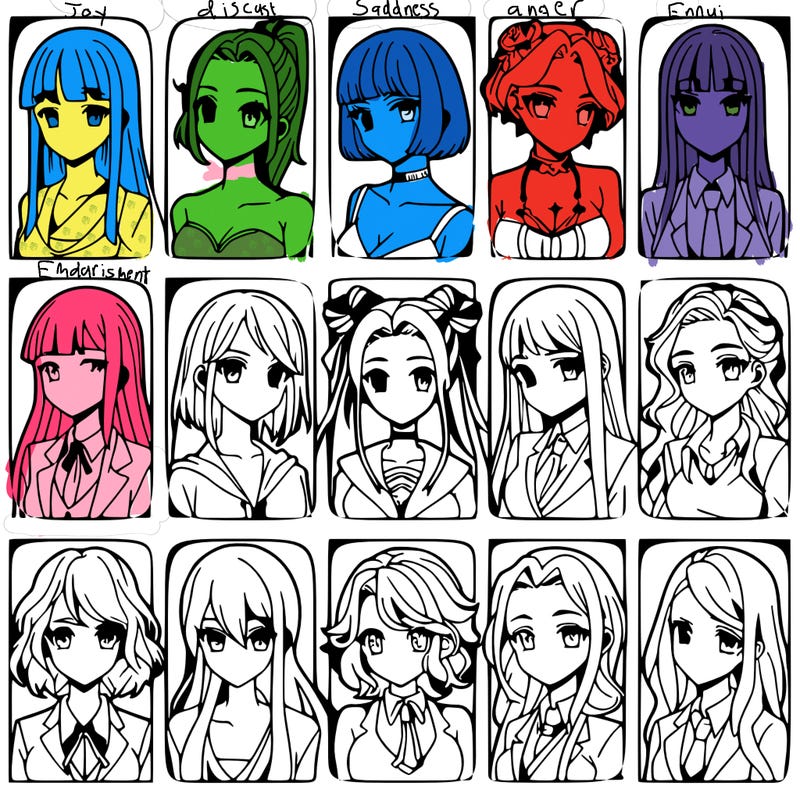 girls that look diffrent anime