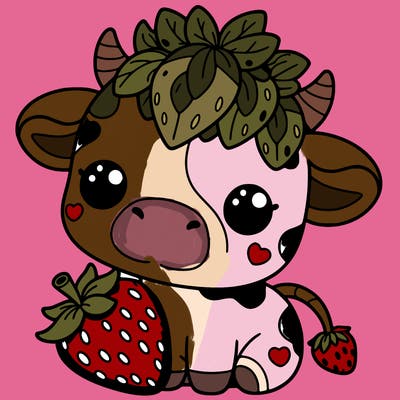cute strawberry cow