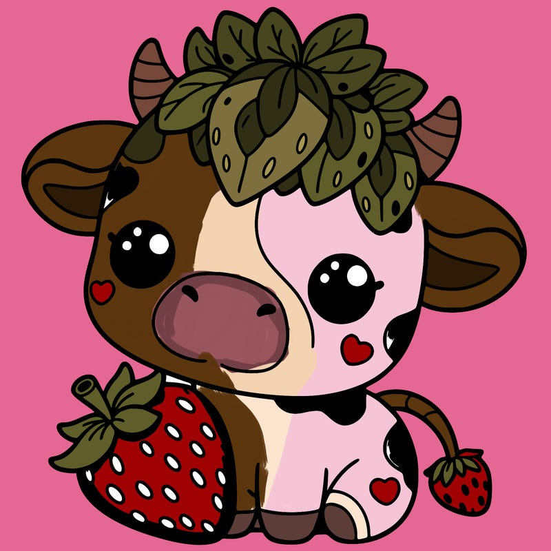 cute strawberry cow