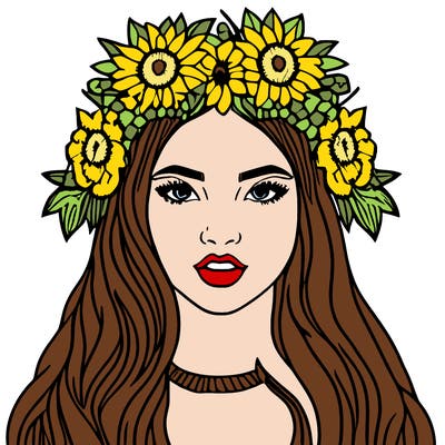 girl with flowers crown