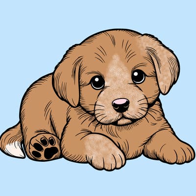 a cute realistic puppy