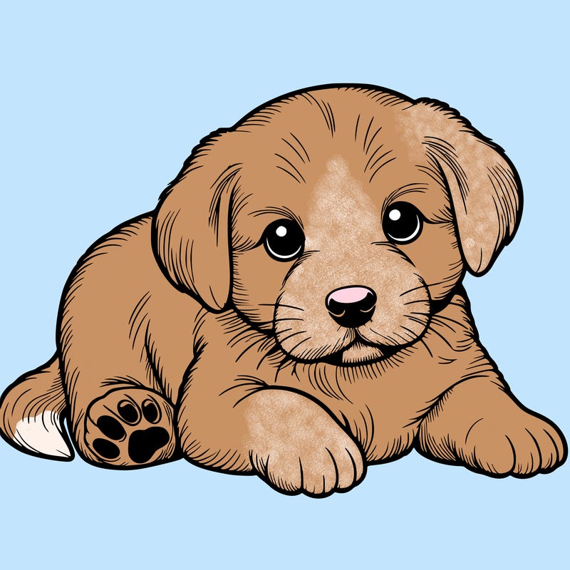 a cute realistic puppy