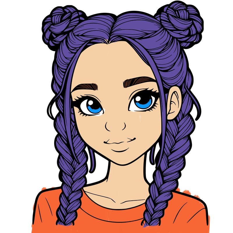 realistic girl with braids