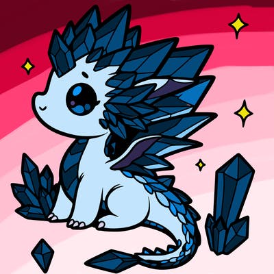 little cute crystal dragon