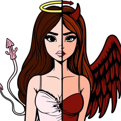 devil vs angel realistic girl