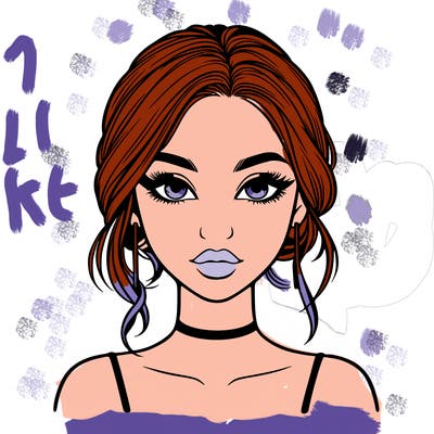 realistic girl with makeup on