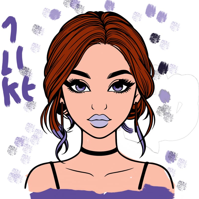 realistic girl with makeup on