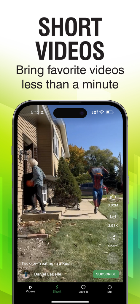 POPTube App-Oberfläche mit einem trendenden Kurzvideo auf einem Smartphone-Bildschirm