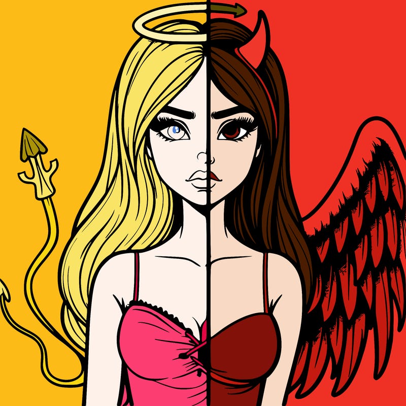 devil vs angel realistic girl