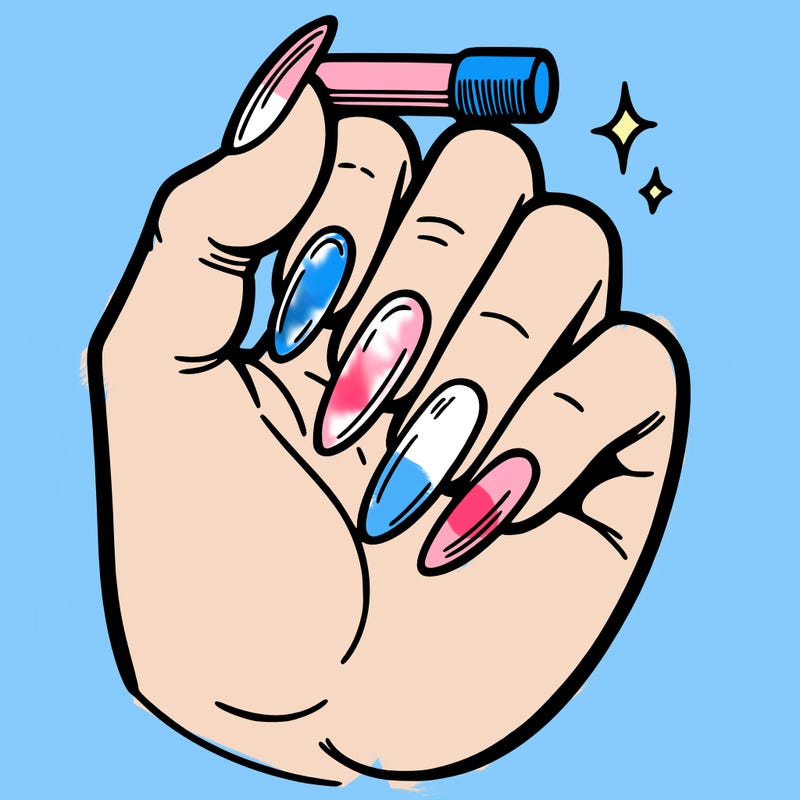 simple nails with nothing else and a hand