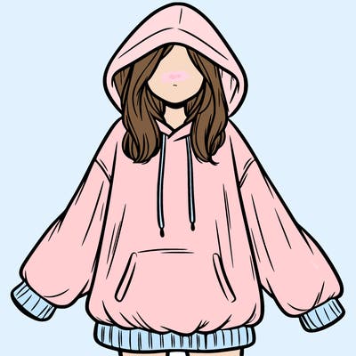 girl in oversized hoodie