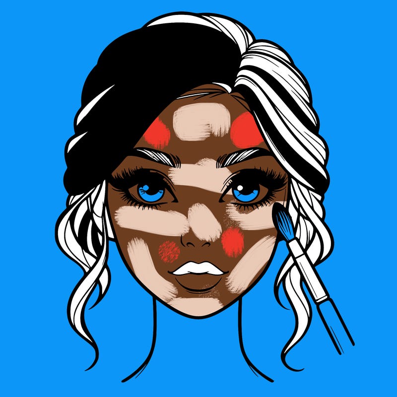 realistic person with makeup