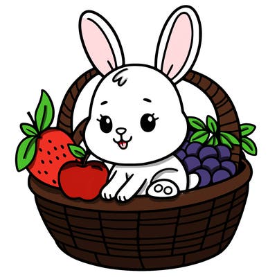 bunny in a fruit basket