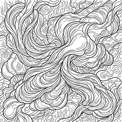 Explore the captivating world of geology with this intricate coloring page featuring smooth, flowing pahoehoe lava. Designed for teens, this template offers a complex and rewarding artistic challenge.
