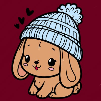 a bunny with a hat on