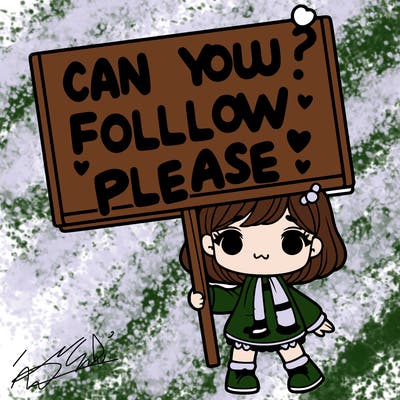 a girl with a sign saying can you follow me please