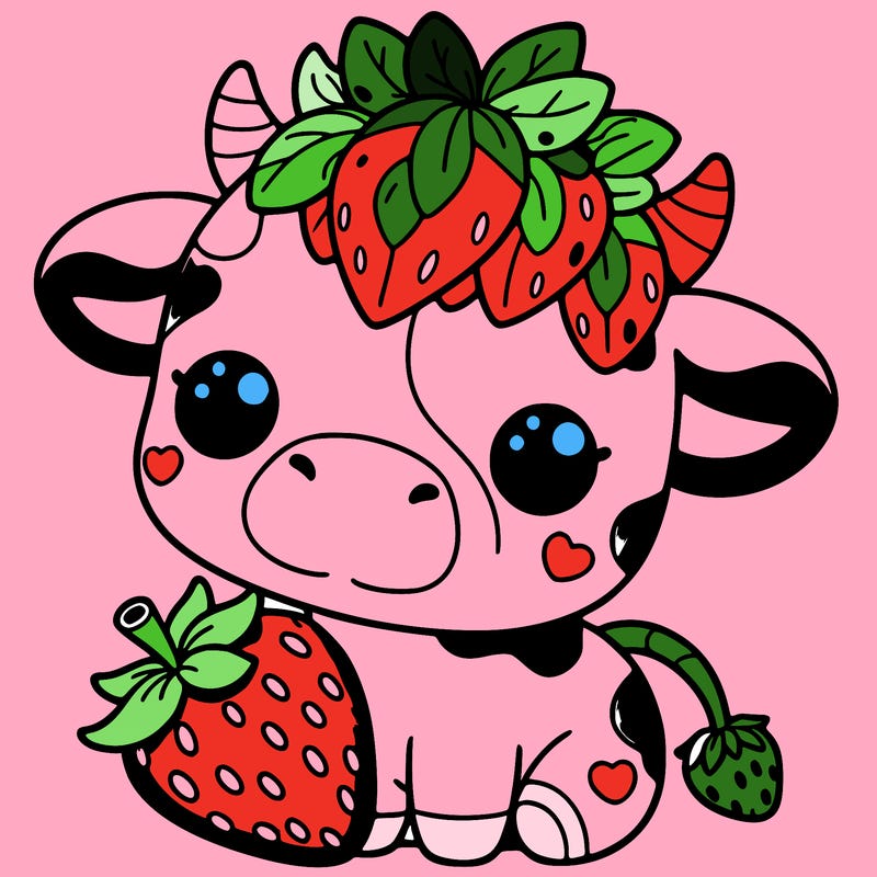 cute strawberry cow