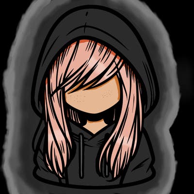 girl with hair covering her face and wearing a hoodie