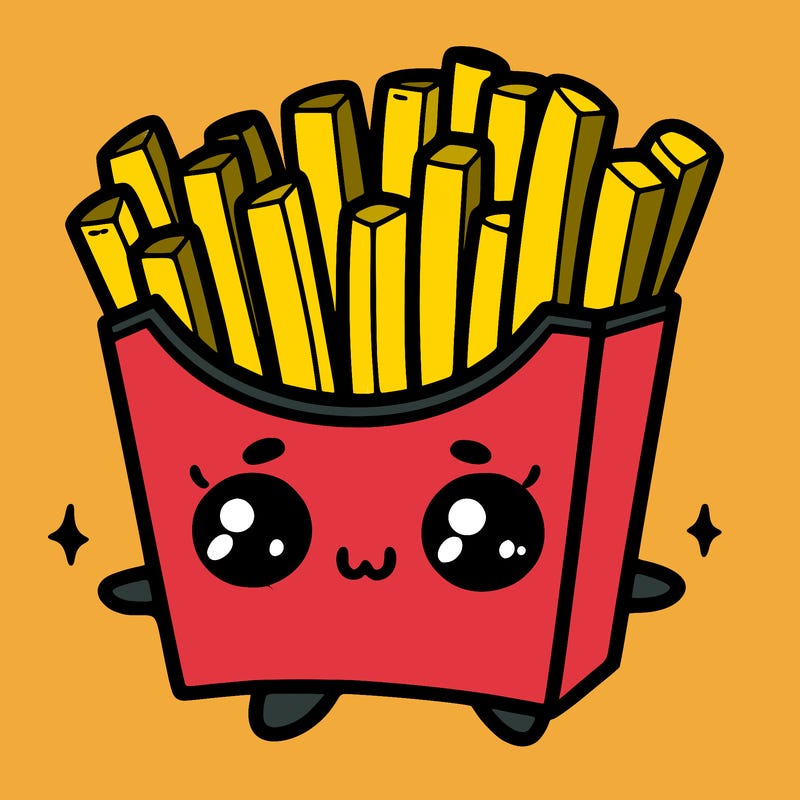a cute. french fries
