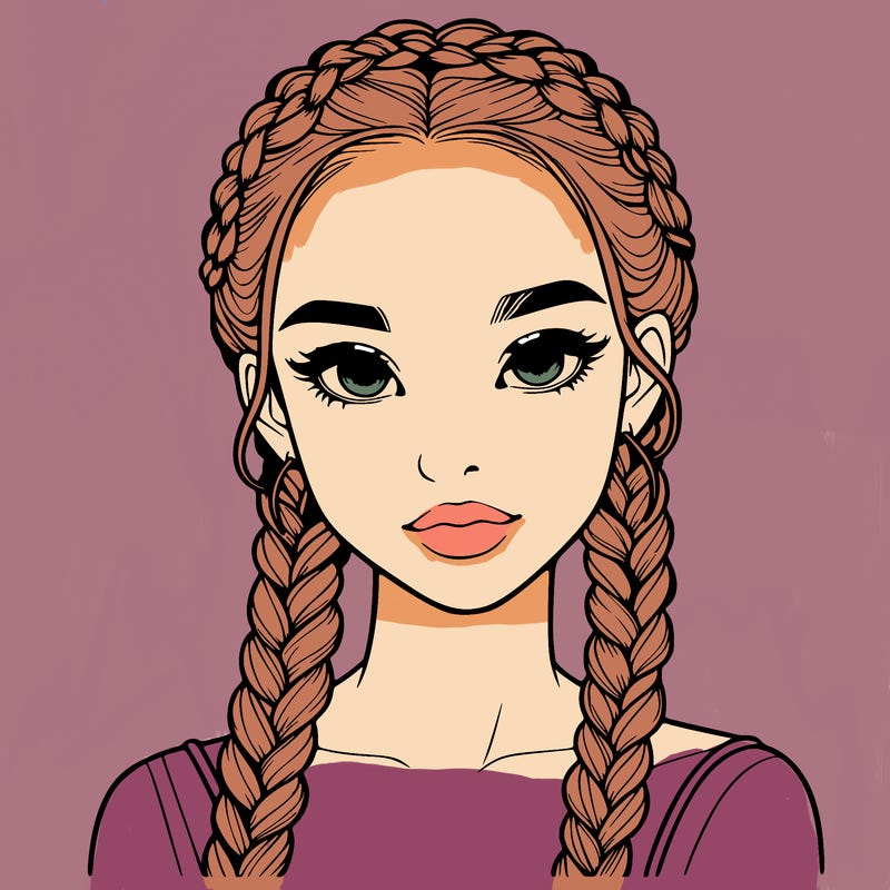 realistic girl with braids