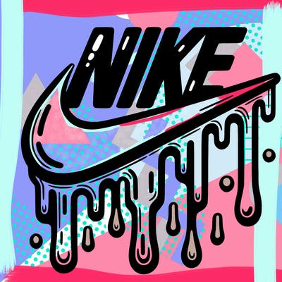 dripping nike logo