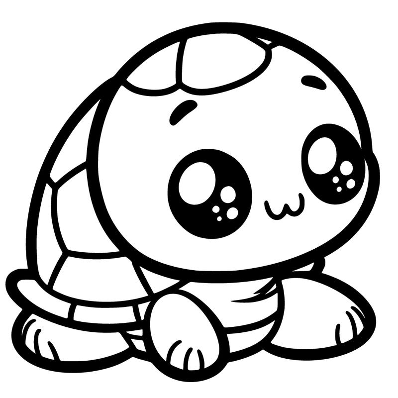cute little animated turtle