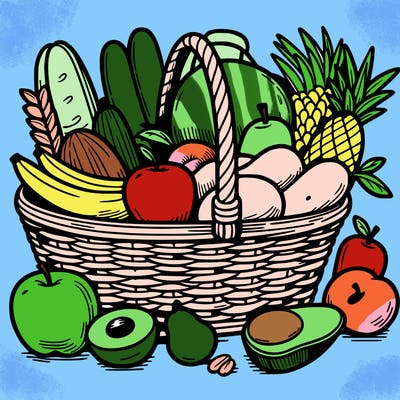 a basket if food