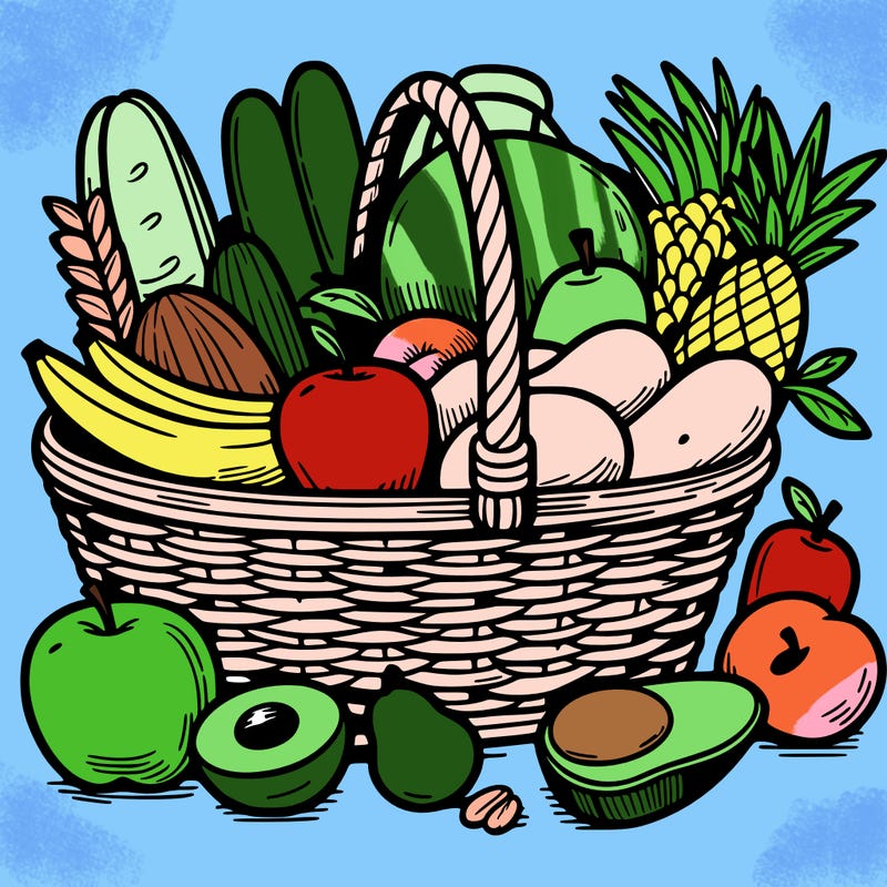 a basket if food