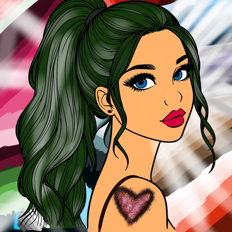 realistic pretty girl with high pony tail