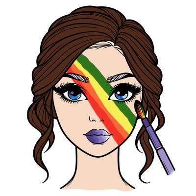 realistic person with makeup