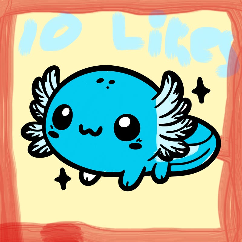 cute easy baby axolotl