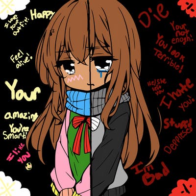 a depressed girl anime