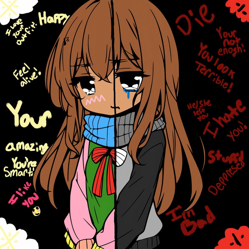 a depressed girl anime