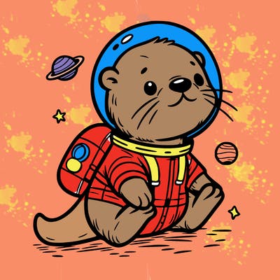 otter in a space suit