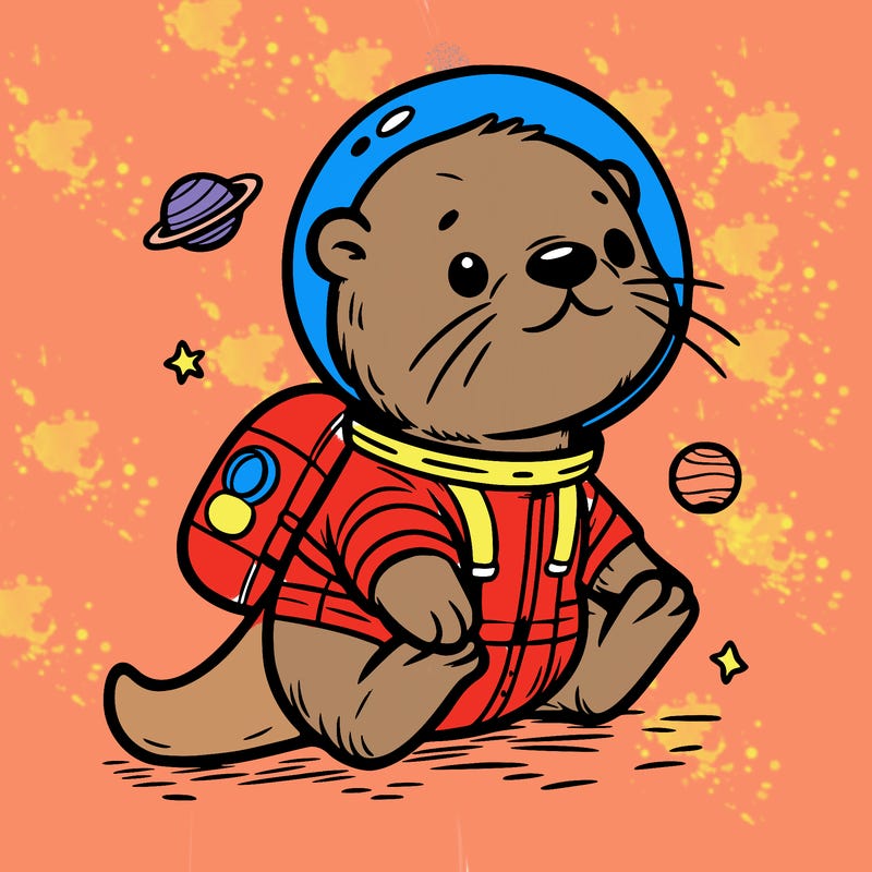 otter in a space suit