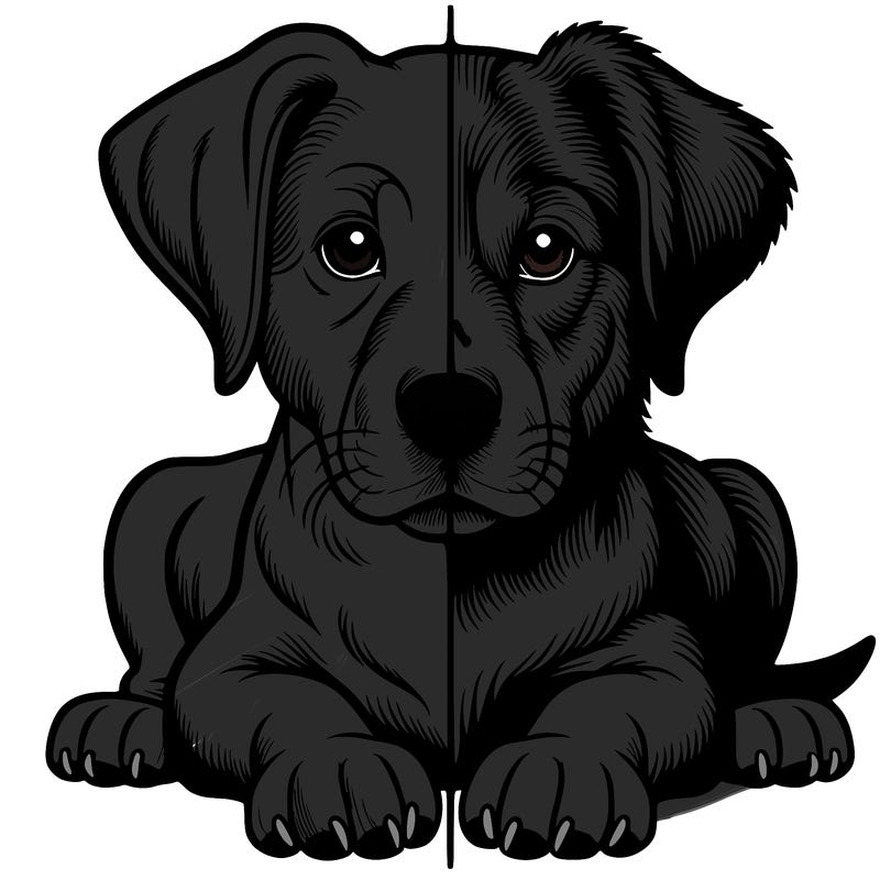 realistic dog split picture