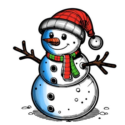 realistic christmas snowman