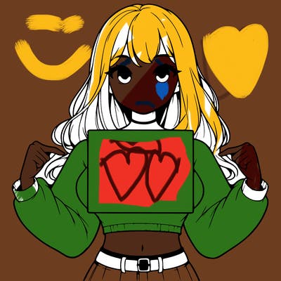 girl holding a blank sign in a long sleeve crop top