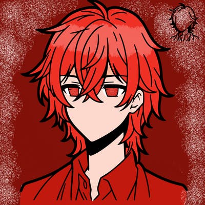 anime boy with shoulder length hair