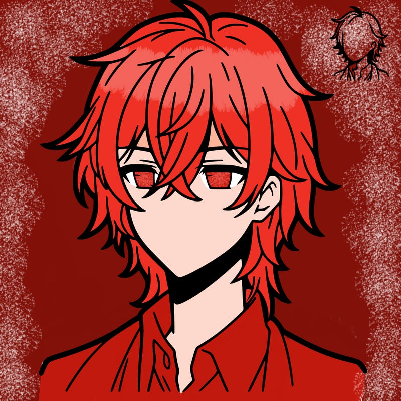 anime boy with shoulder length hair