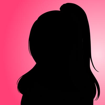 realistic girl with a high ponytail