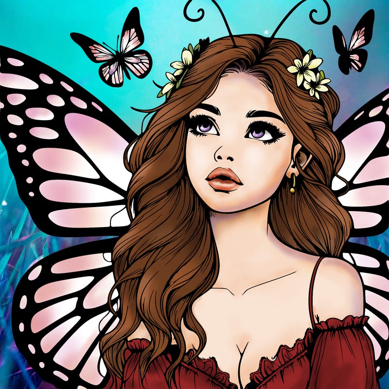 butterfly fairy realistic girl