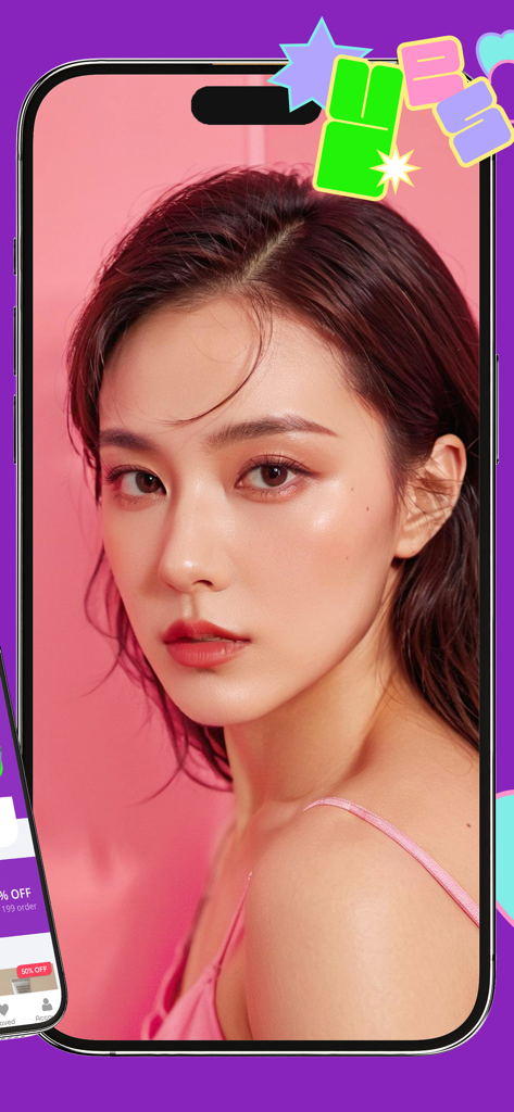 YesStyle - Beauty & Fashion - Young woman with glowing glass skin makeup on the YesStyle beauty app screen