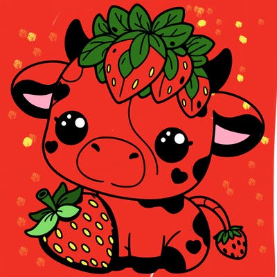 cute strawberry cow
