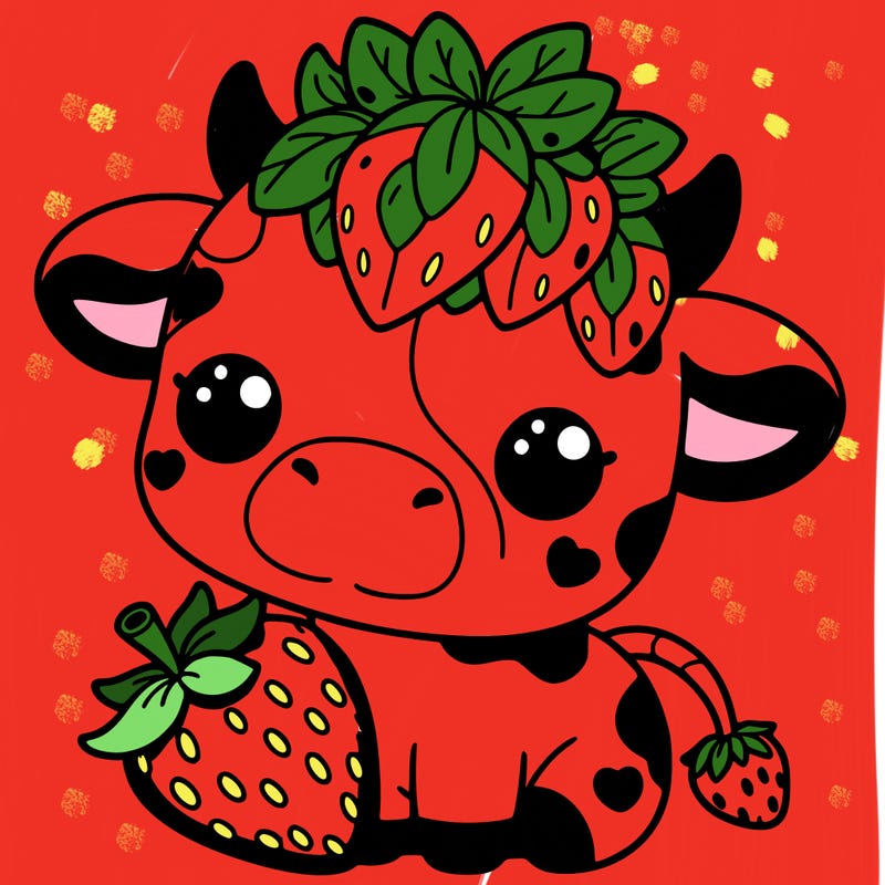 cute strawberry cow