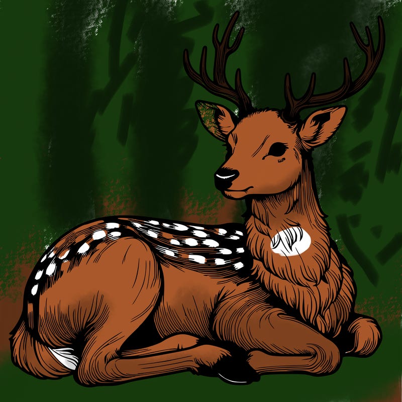 realistic deer with antlers